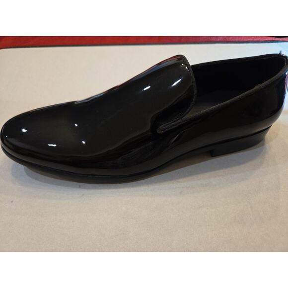 Saks Fifth Avenue Black Patent Leather Tuxedo Loafers Size 9 M Formal Dress main image 7